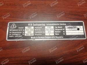 Chassis Identification Plate for TRABANT 601 / 1.1