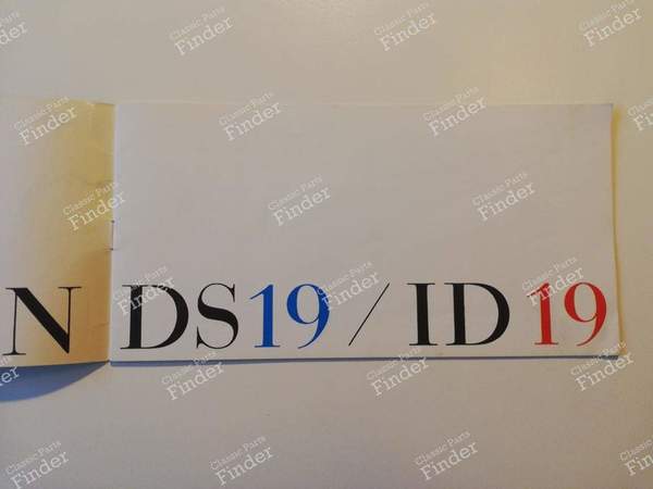 Rare DS/ID 19 sales brochure - CITROËN DS / ID - AC 10067.8.62- 1