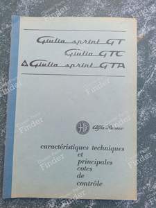 Technical and setting data - ALFA ROMEO Giulia Sprint GT / GTV / GTC / GTA (105/115 Coupés) - thumb-0