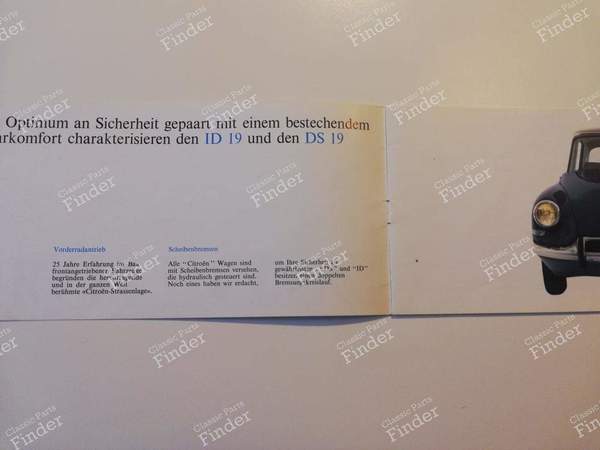Seltene Werbebroschüre DS/ID 19 - CITROËN DS / ID - AC 10067.8.62- 2
