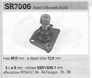 Lower right front suspension ball joint - RENAULT 4 / 3 / F (R4) - QSJ652S- thumb-3