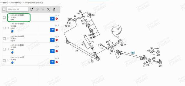 TIE ROD LEFT SIDE - MERCEDES BENZ S (W116) - A1263300503- 5