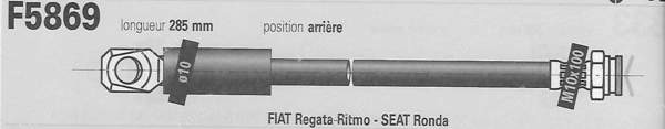 Pair of left and right rear hoses - FIAT Ritmo / Regata - F5869- 1