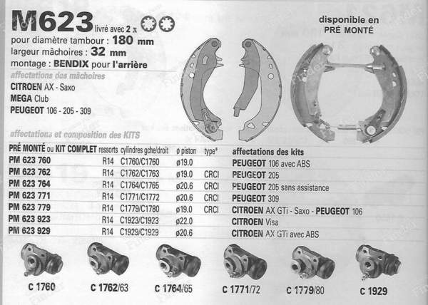 Kit freins arriere - PEUGEOT 106 - REO6081941- 5