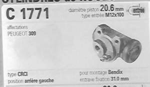 Paar Hinterradzylinder - PEUGEOT 309 - C1771/C1772- thumb-1