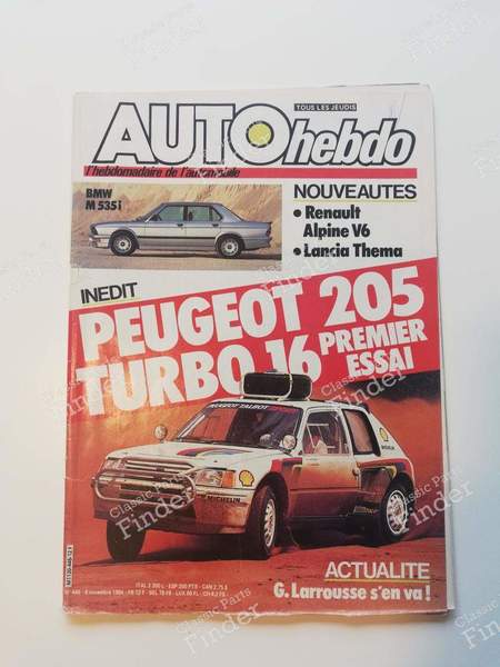Autohebdo - PEUGEOT 205 - #445 - 8 novembre 1984- 0