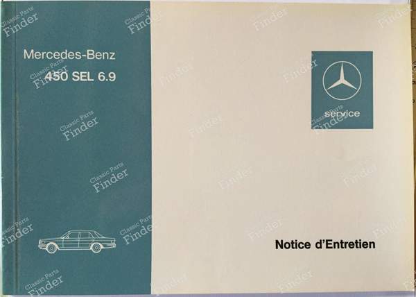 Notice d'entretien Mercedes 450 SEL 6.9 - MERCEDES BENZ S (W116) - 1165844896 / 65004850- 0