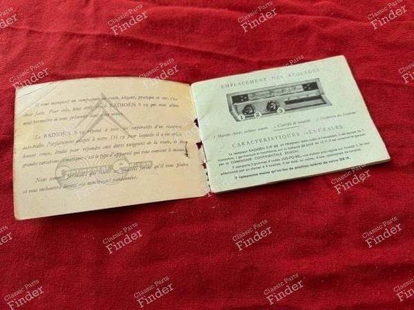 Notice d'emploi autoradio d'origine - CITROËN DS / ID - Radioën S19- 1