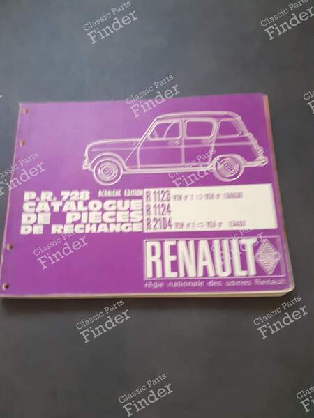 Spare Parts Catalogs - RENAULT 4 / 3 / F (R4) - PR728 / PR784- 4