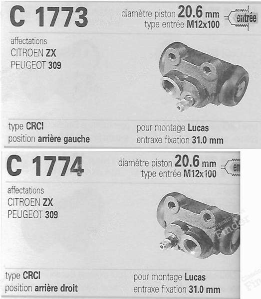Kit freins arrière - PEUGEOT 309 - OEK201- 4