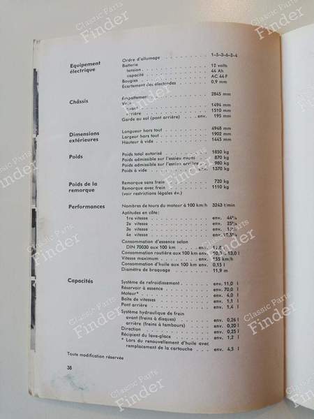 Manuel d'entretien (en français) - OPEL Kapitän / Admiral / Diplomat - 2871405- 9