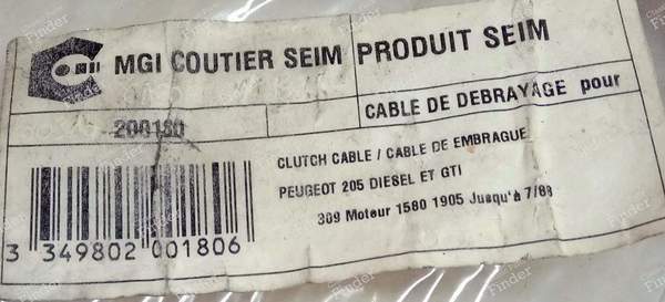 Câble de débrayage ajustage manuel - PEUGEOT 205 - 200180- 3