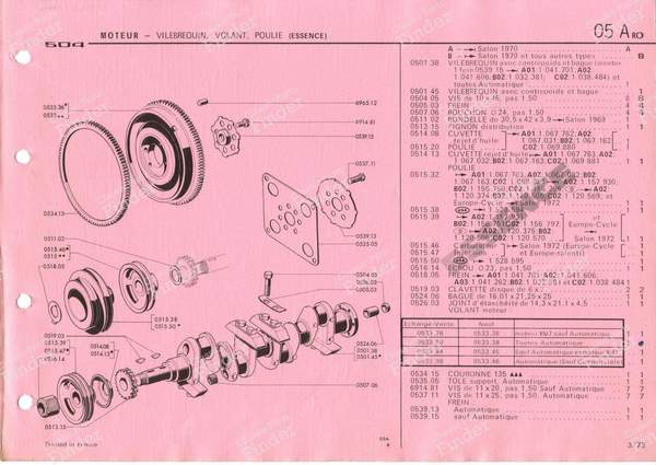 Crankshaft - PEUGEOT 504 - 0501.38- 1