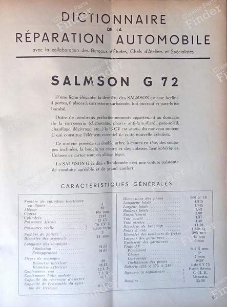 SERVICE 1952 technical review - SALMSON Randonnée - 02/1952- 1