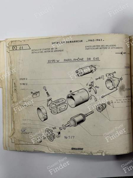 Starter Motor Armature - SIMCA 900 / Simc'4 / 1000 / 1005 / 1006 / 1118 /Abarth 1150 - 58158H / 23238- 7