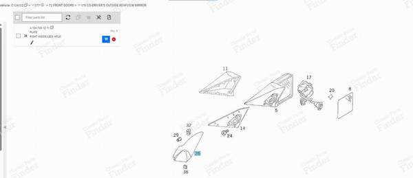 INTERIOR COVER FOR MIRROR - RIGHT SIDE - MERCEDES BENZ E (W124) - A12472012117095- 3