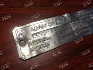 Fahrgestell-Typenschild – Coupé-Version - OPEL Kadett (B) - thumb-1