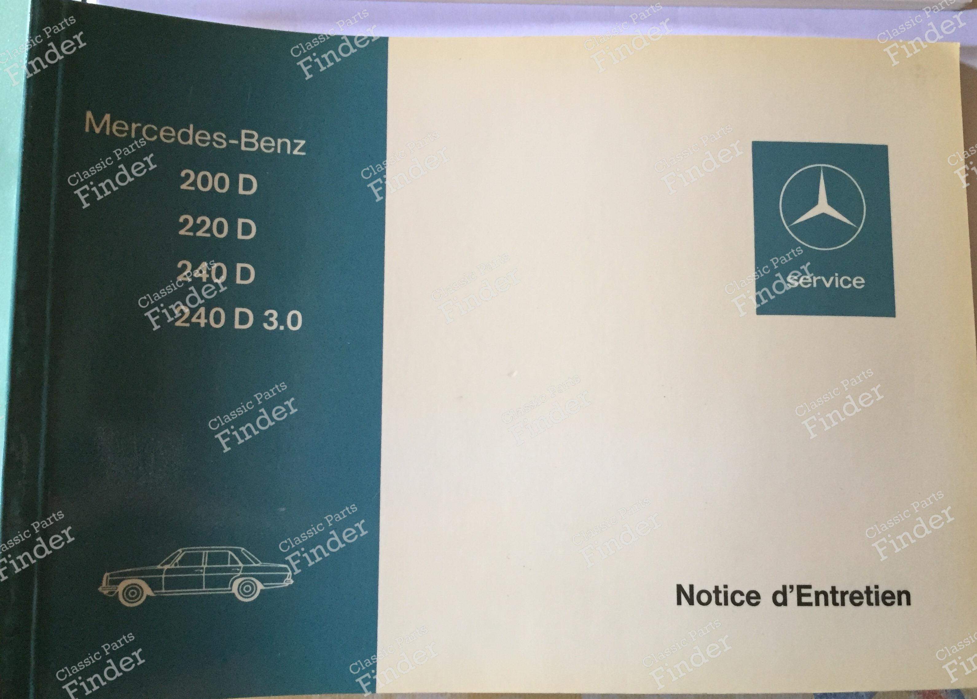 Maintenance manual - MERCEDES BENZ /8 (W114 / W115) - Ref. 1155849896  /65004808