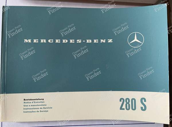 Bedienungsanleitung Mercedes 280S W108 - MERCEDES BENZ W108 / W109 - 1085843196 / 108 584 31 96- 0