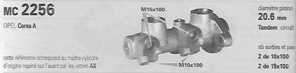 Tandem-Hauptzylinder - OPEL Corsa (A) - LM50025- 3