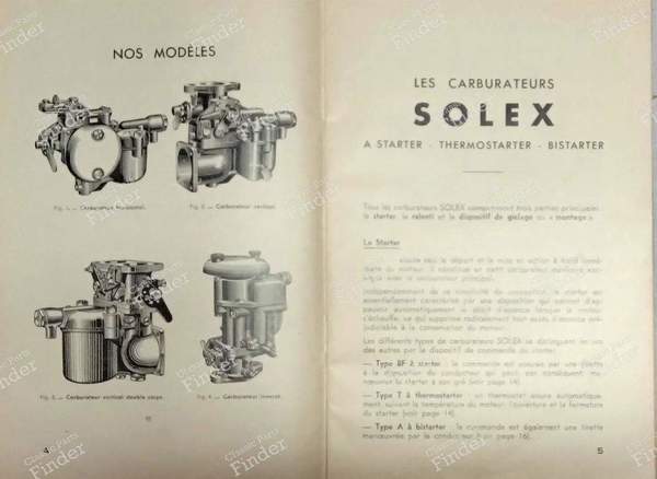Instructions for Solex BF/T/A carburettor - RENAULT KZ - N° 14- 1