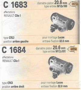 Kit freins arrière Clio I, 1,2/1,4/1,4i/18,i/1,9d - RENAULT Clio 1 - K 103- thumb-3