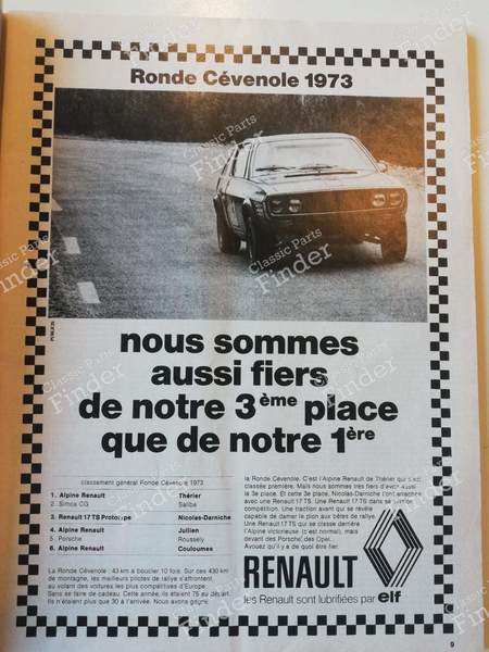 Journal L'Automobile - Août 1973 - SIMCA-CHRYSLER-TALBOT 1100 / 1204 / VF - #327- 3