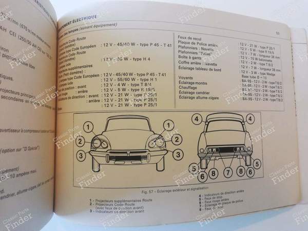 Manuel de bord - 'Gamme D' complète (sauf IE) - CITROËN DS / ID - 07536 / ISBN 261751151001- 6