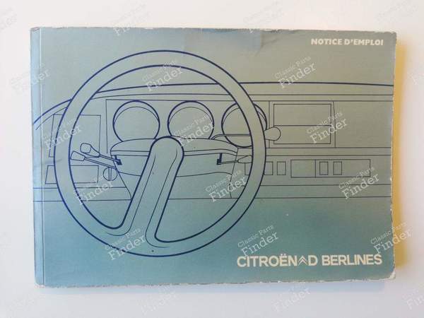 Manuel de bord - 'Gamme D' complète (sauf IE) - CITROËN DS / ID - 07536 / ISBN 261751151001- 0