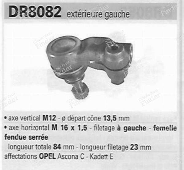 Äußerer Kugelkopf der Lenkung auf der linken Seite - OPEL Ascona (C) - QR1829S- 3