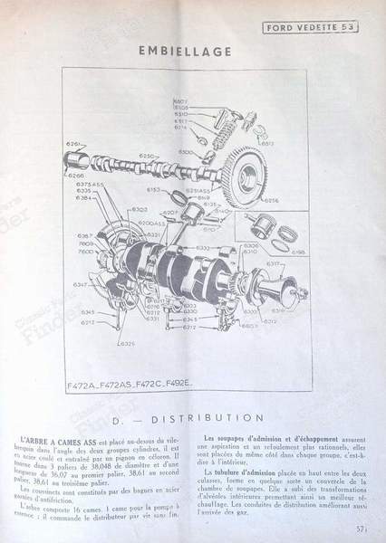 SERVICE 1952 technical review - FORD Vedette / Vendôme / Abeille - 12/1952- 2