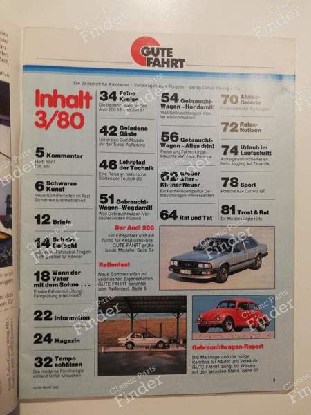 Magazine 'Gute Fahrt' - Mars 1980 - VOLKSWAGEN (VW) Golf I / Rabbit / Caddy / Jetta - 03/80- 1