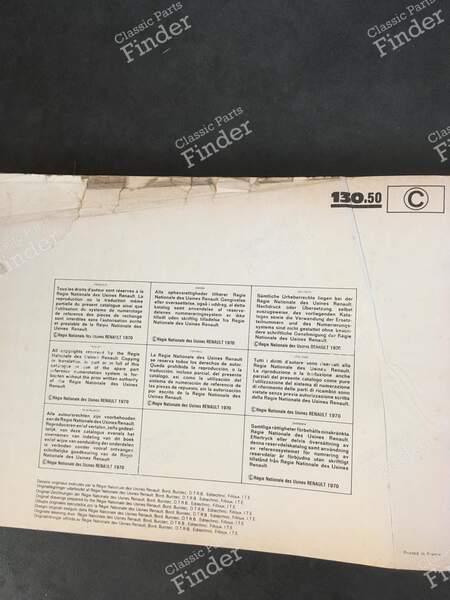 Ersatzteilhandbuch – PR 907 (6. Auflage) - RENAULT 12 / Virage (R12) - 7701437674- 6