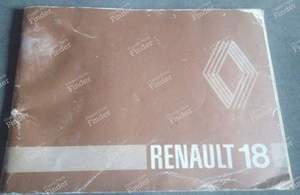 User's manual for Renault 18 for RENAULT 18 (R18)