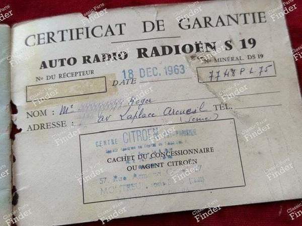 Notice d'emploi autoradio d'origine - CITROËN DS / ID - Radioën S19- 7