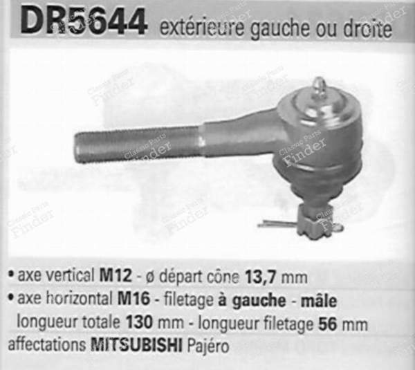 Paire de rotules de direction gauche ou droite - MITSUBISHI Pajero II - MB831043- 4