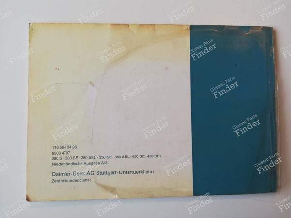 Handbuch - Niederländisch - MERCEDES BENZ S (W116) - A1165843496 / 65004797- 7