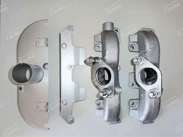 2 exhaust manifolds with shielding plates for Peugeot 504 and 604 V6 carburetor - PEUGEOT 504 Coupé / Cabriolet - 0344.60