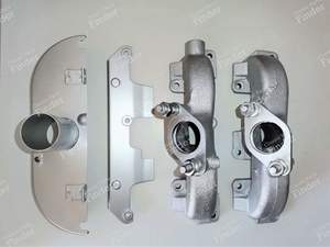 2 exhaust manifolds with shielding plates for Peugeot 504 and 604 V6 carburetor - PEUGEOT 504 Coupé / Cabriolet