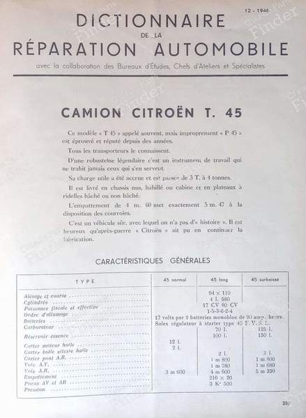 Technische Zeitschrift SERVICE 1946 - CITROËN Type 45 - 12/1946- 1