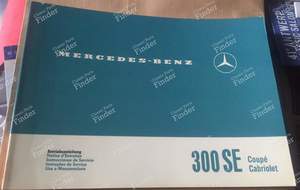 Wartungsanleitung Mercedes 300 SE Coupé und Cabriolet W112 - MERCEDES BENZ W111 / W112 (Heckflosse)