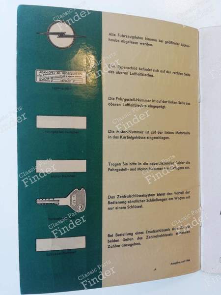 Service manual (in German) - OPEL Kapitän / Admiral / Diplomat - 2871984- 1