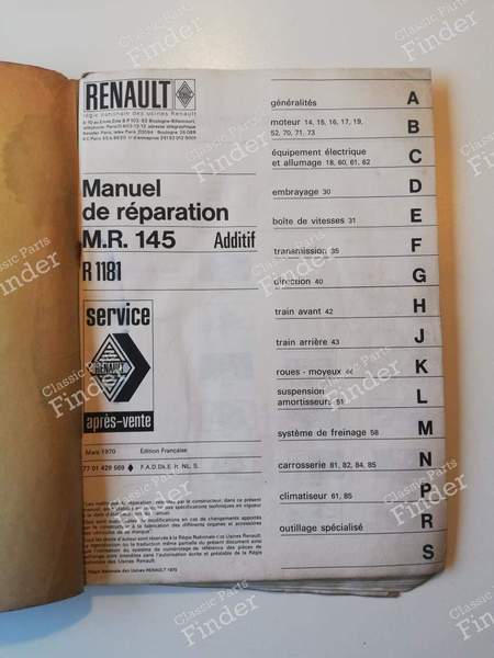 M.R. 145 - Additif - R1181 - RENAULT 6 (R6) - 7701429569- 1