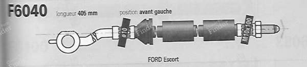 Pair of front left and right hoses - FORD Escort / Orion (MK3 & 4) - F6029/F6040- 4