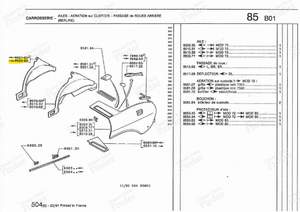 Right rear fender liner sheet metal - PEUGEOT 504 - 8522.29- thumb-4