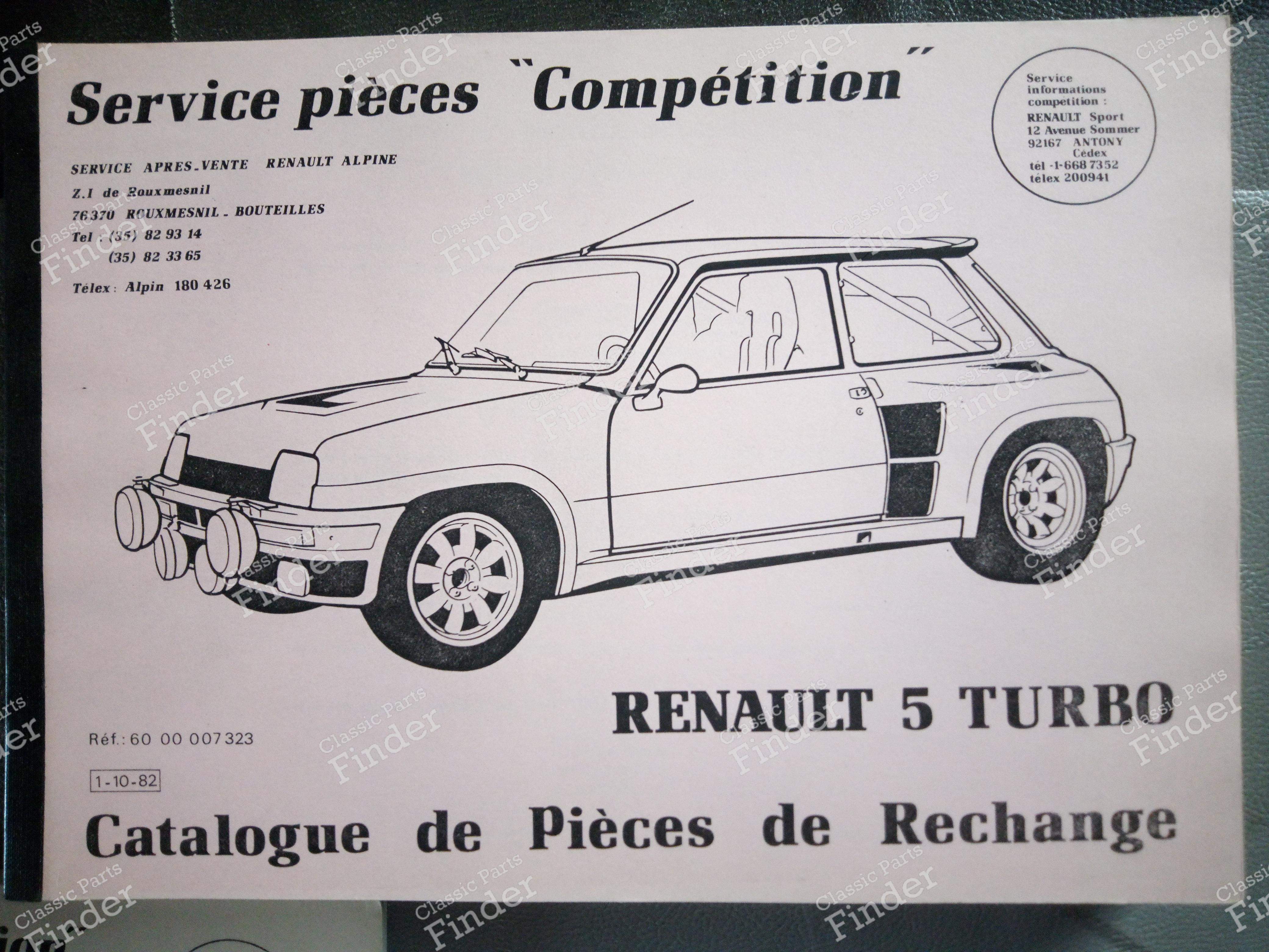 RENAULT 5 TURBO カタログ Competition catalogs - RENAULT 5 Turbo (R5) - Ref. 6000007323