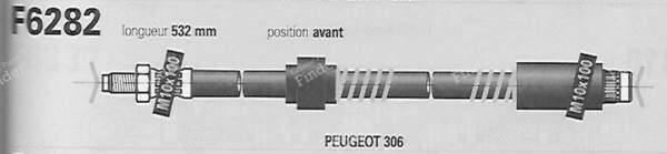 Paire de flexibles avant gauche et droite - PEUGEOT 306 - F6282- 1