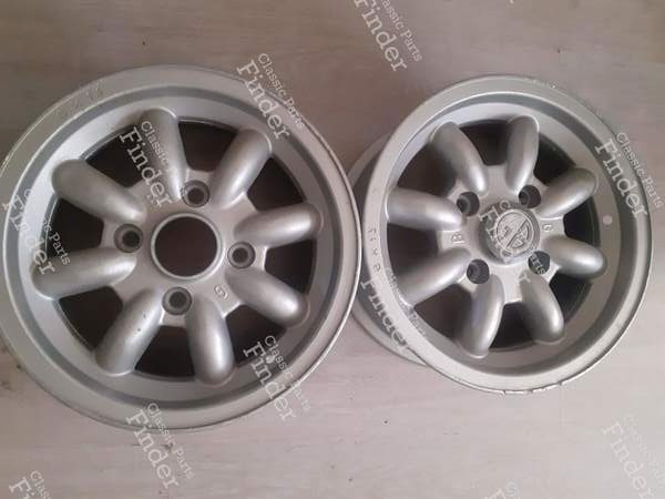 4 'GB' Minilite aluminum wheels - AUSTIN Seven / Mini - 2