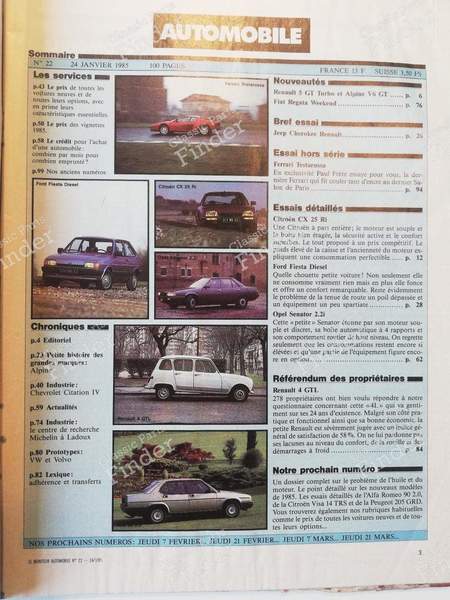 Le Moniteur Automobile - #22 (24. Januar 1985) - RENAULT 5 (Supercinq) / Express / Rapid (R5) - #22 - 24 janvier 1985- 1