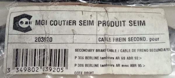 Pair of secondary handbrake cables - PEUGEOT 306 - 203910/203920- 7